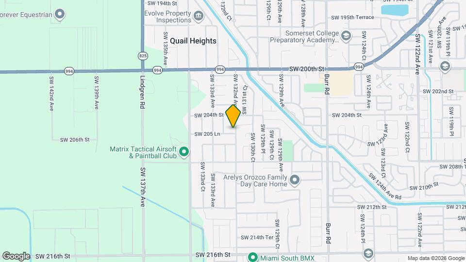 13203 SW 205 Ln Mapa y Detalles de la Ubicación