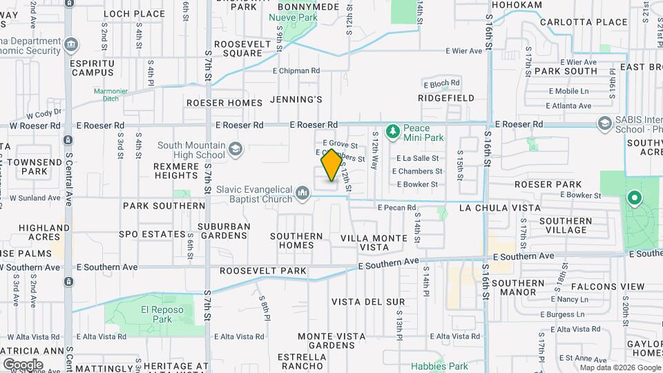 1104 E Sunland Ave Map and Location Details