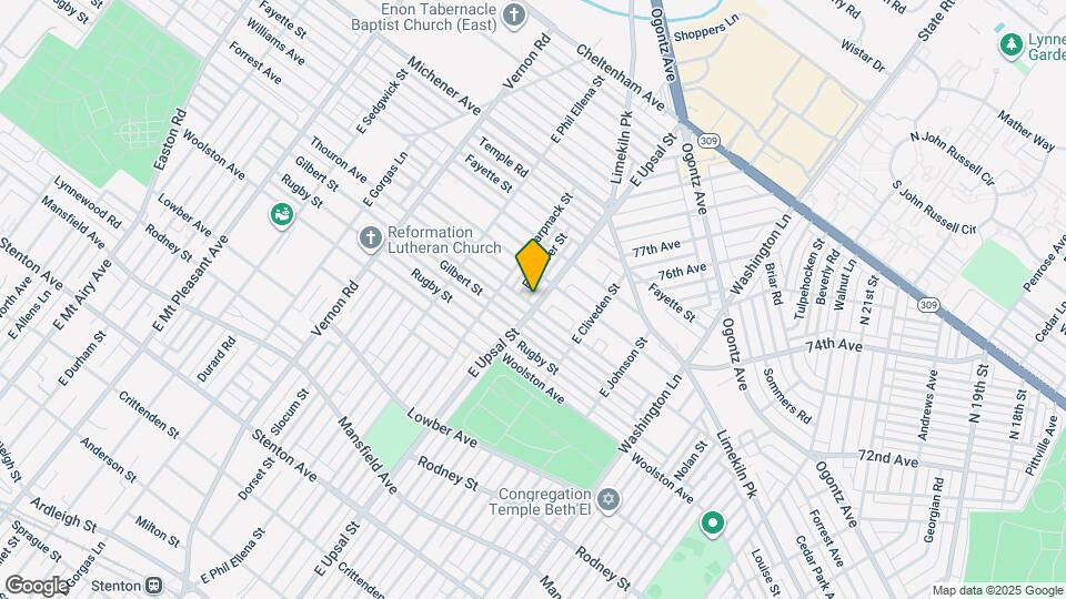 1301 E Upsal St Map and Location Details