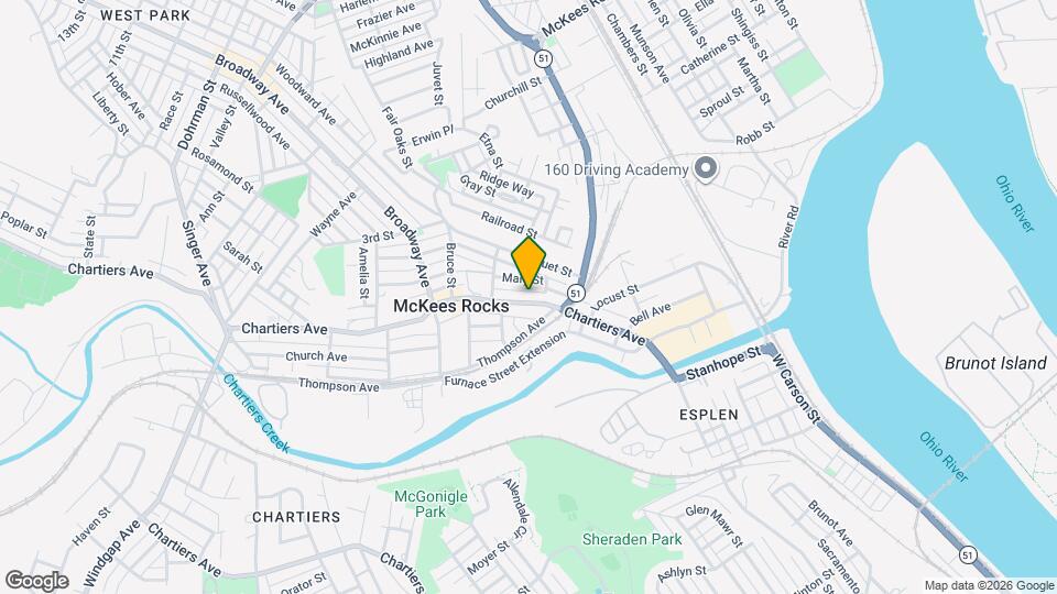 726 Chartiers Ave Map and Location Details