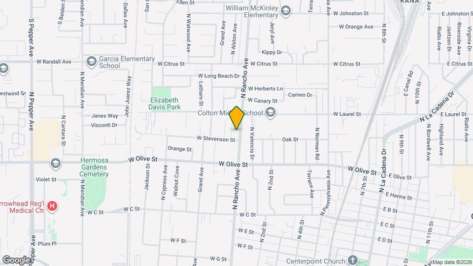 1221 N Rancho Ave Map and Location Details