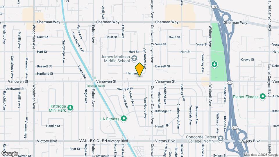 12955 Vanowen St Map and Location Details