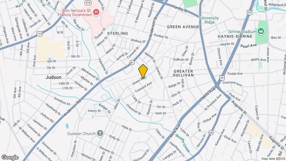 821 Green Ave Map and Location Details