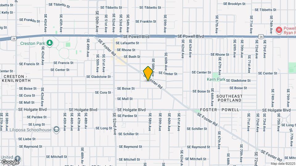 5708 SE Gladstone St Map and Location Details