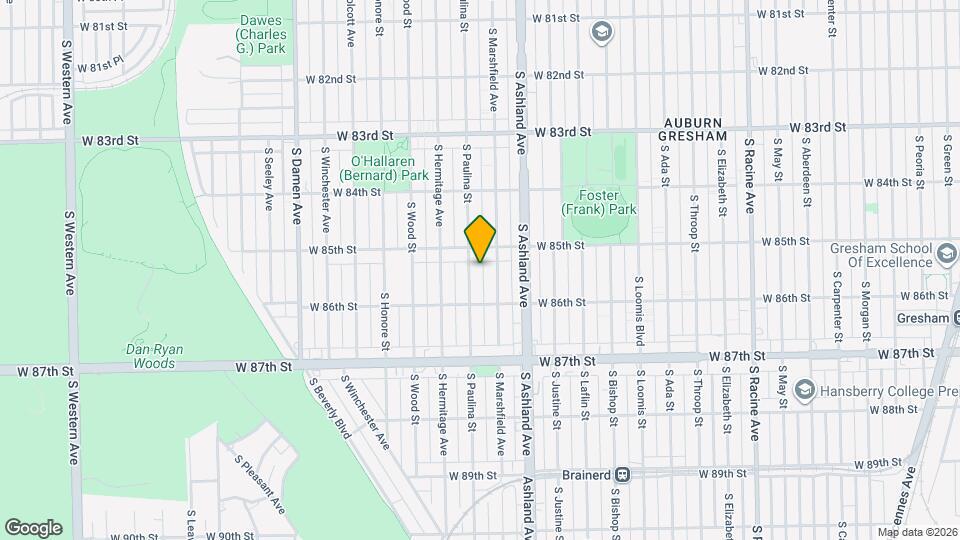 8519 S Paulina St Map and Location Details