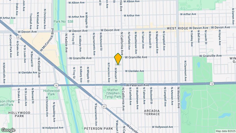 6121 N Mozart St Map and Location Details