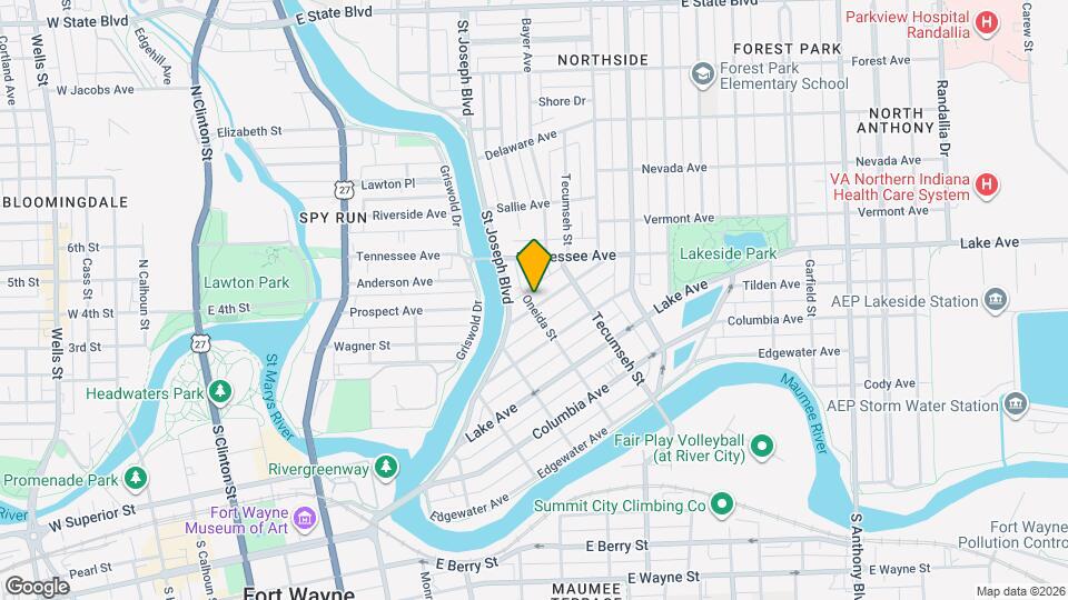 1101 Elmwood Ave Map and Location Details