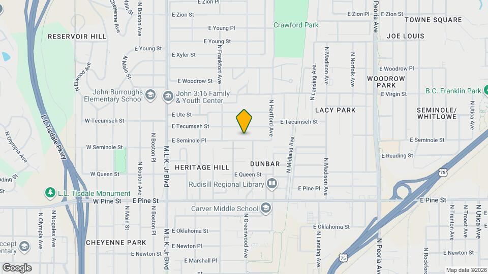 541 E Seminole Pl Map and Location Details