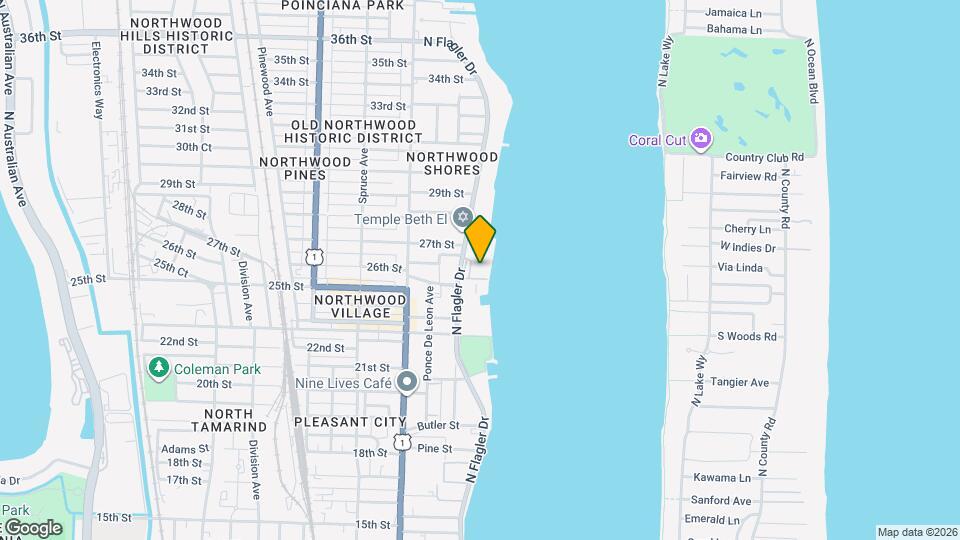 2600 N Flagler Dr, Unit 102 Mapa y Detalles de la Ubicación