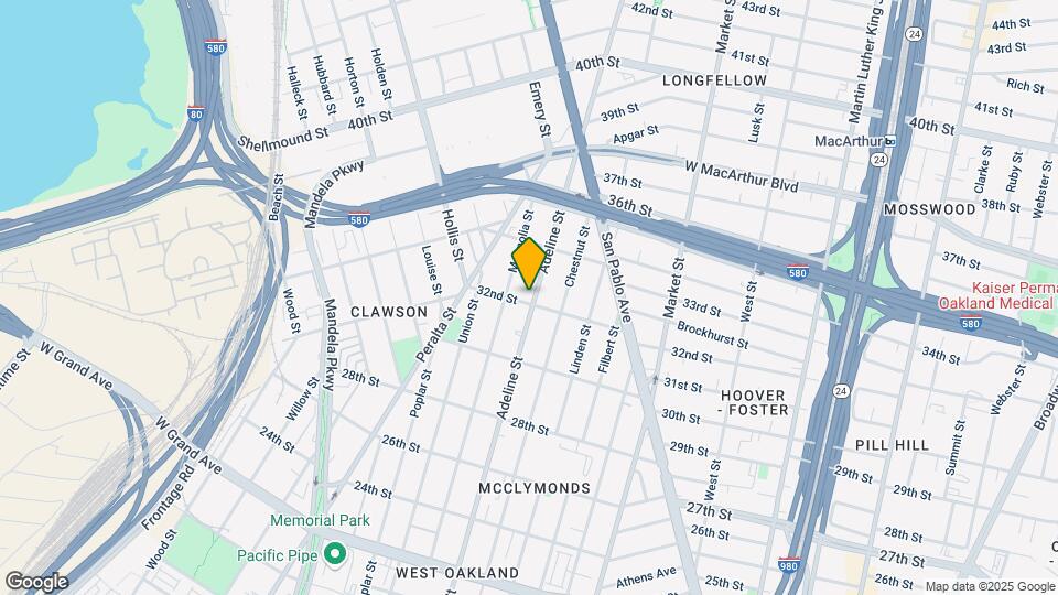 3201 Adeline St Map and Location Details