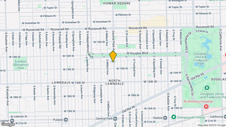 1428 S Central Park Ave, Unit G Map and Location Details