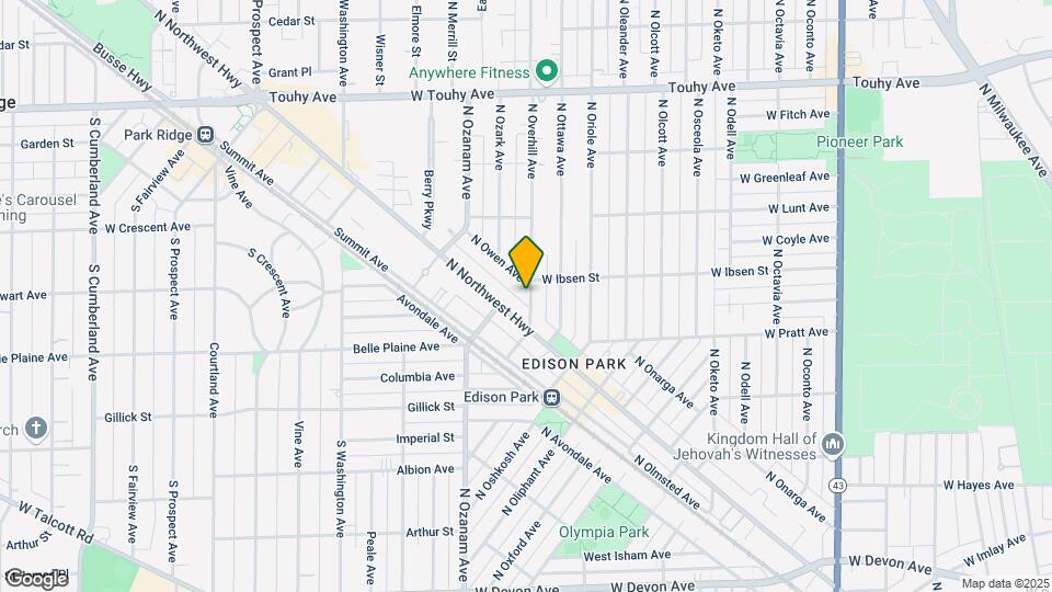 6866 N Overhill Ave Mapa y Detalles de la Ubicación