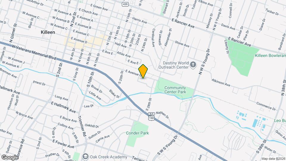 1307 E Avenue H Map and Location Details