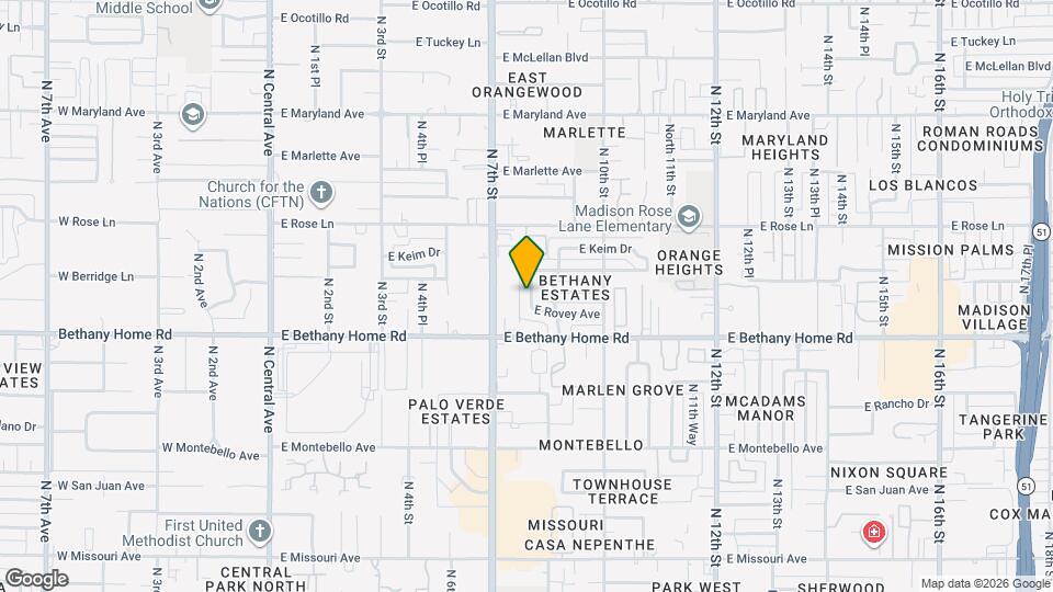 6036 North 8th St Map and Location Details