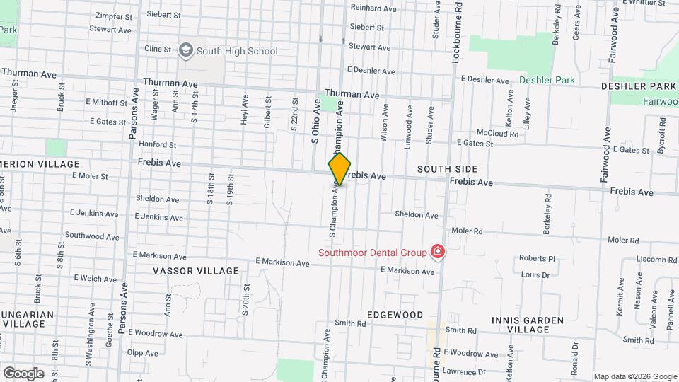 1502 S Champion Ave Map and Location Details