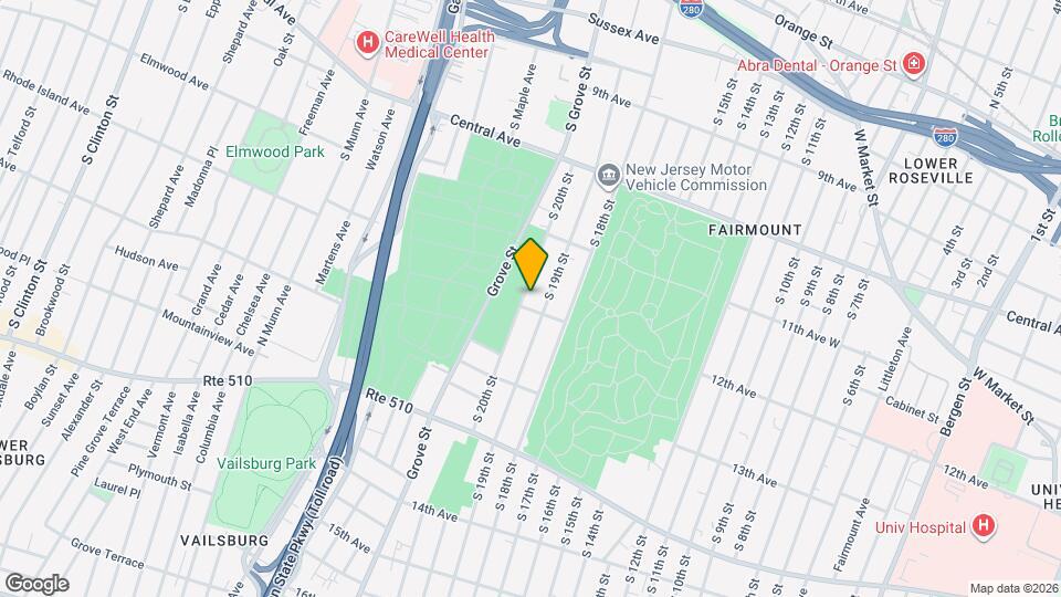 280 S 20th St Map and Location Details