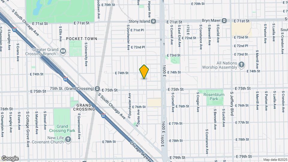 7424 S Blackstone Ave Map and Location Details