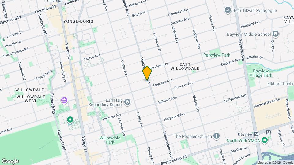 316 Willowdale Ave Map and Location Details