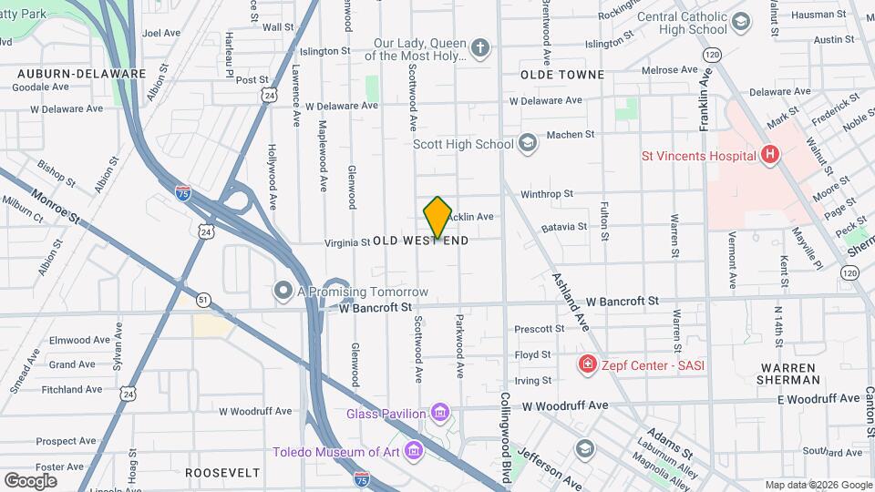 625 Virginia St Map and Location Details