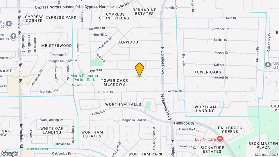 12611 Dermott Dr Map and Location Details