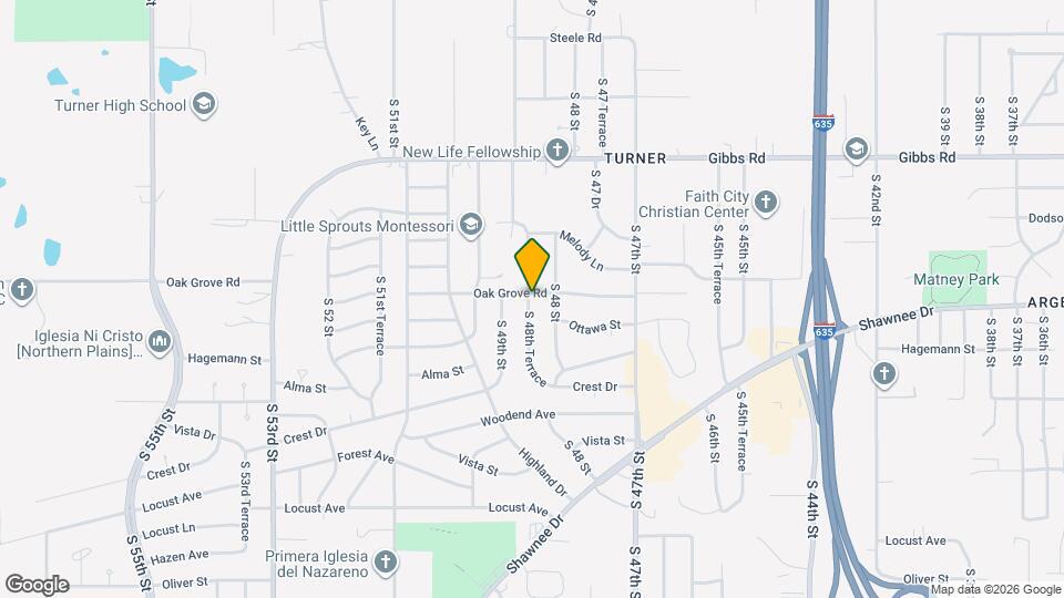 2611 S 48th Terrace Map and Location Details