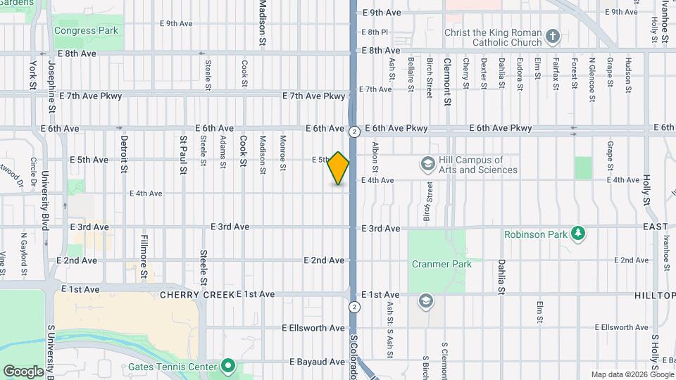 3875 E 4th Ave Map and Location Details