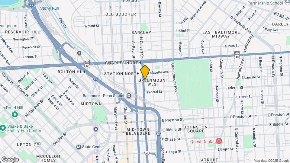 1701 N Calvert St Map and Location Details