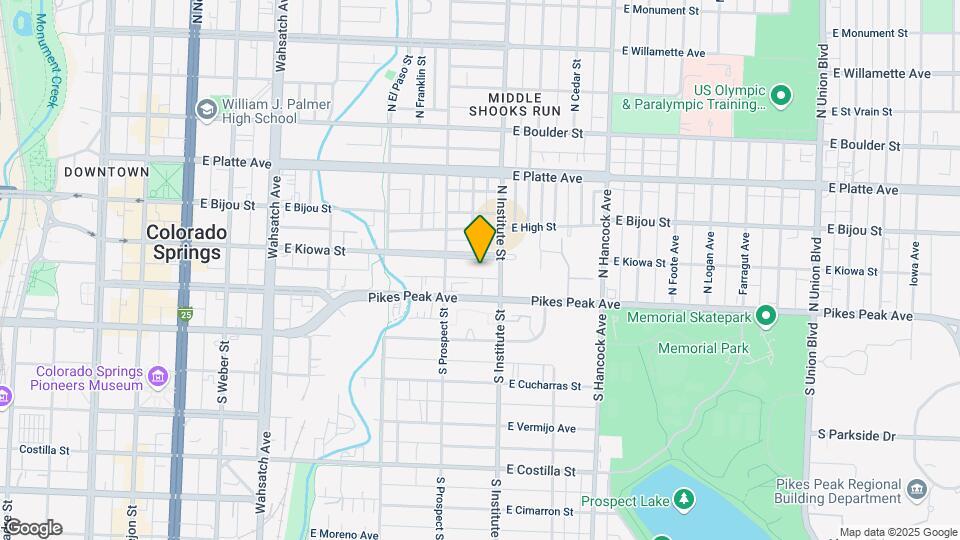 833 E Kiowa St Map and Location Details