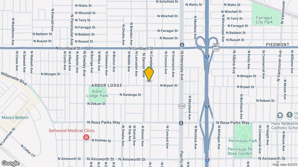 1909 N Bryant St Map and Location Details
