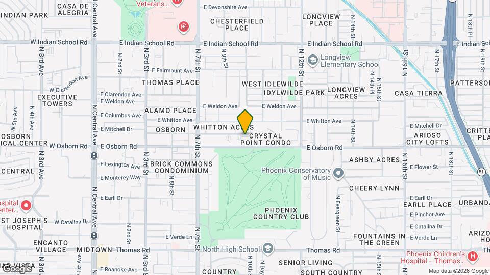 1016 E Osborn Rd, Unit F Map and Location Details