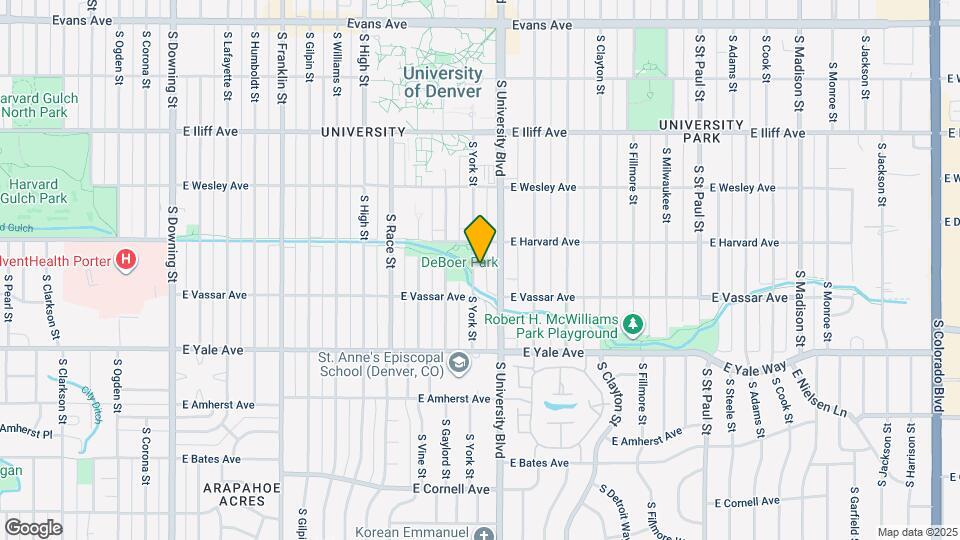 2550 S York St Map and Location Details