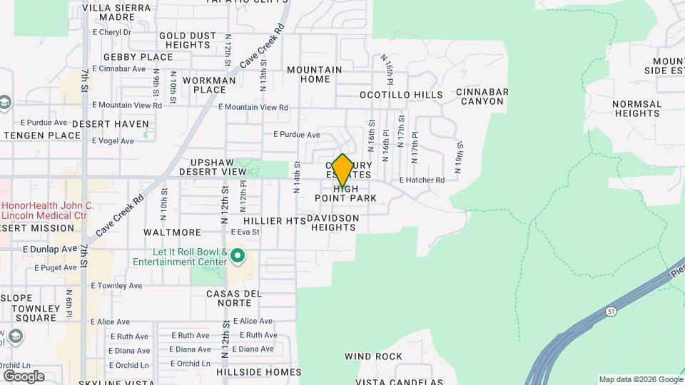 1510 E Sunnyslope Ln Map and Location Details