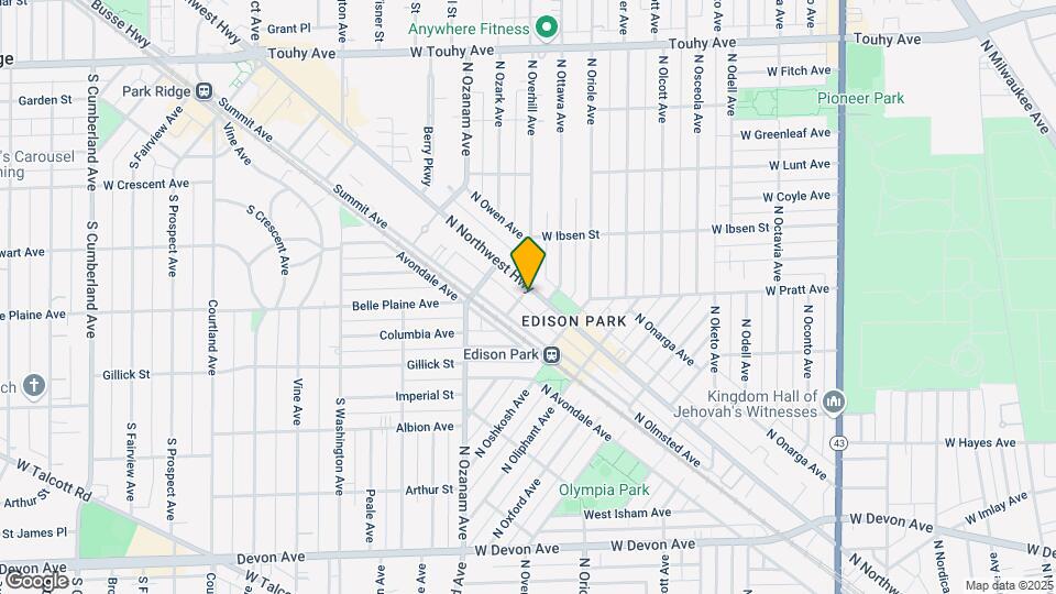 6823 N Overhill Ave Map and Location Details