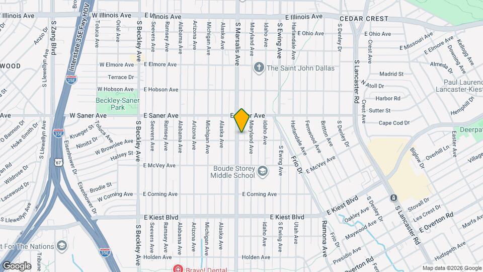 2842 S Marsalis Ave Map and Location Details