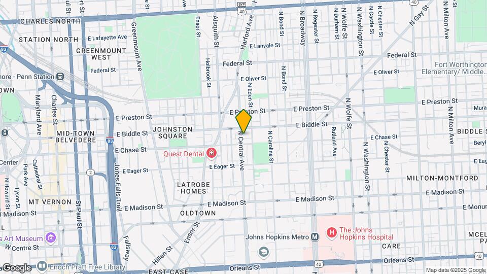 1105 N Central Ave Map and Location Details