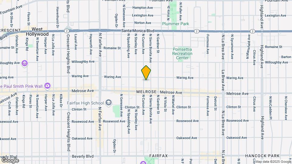 736 N Curson Ave Map and Location Details