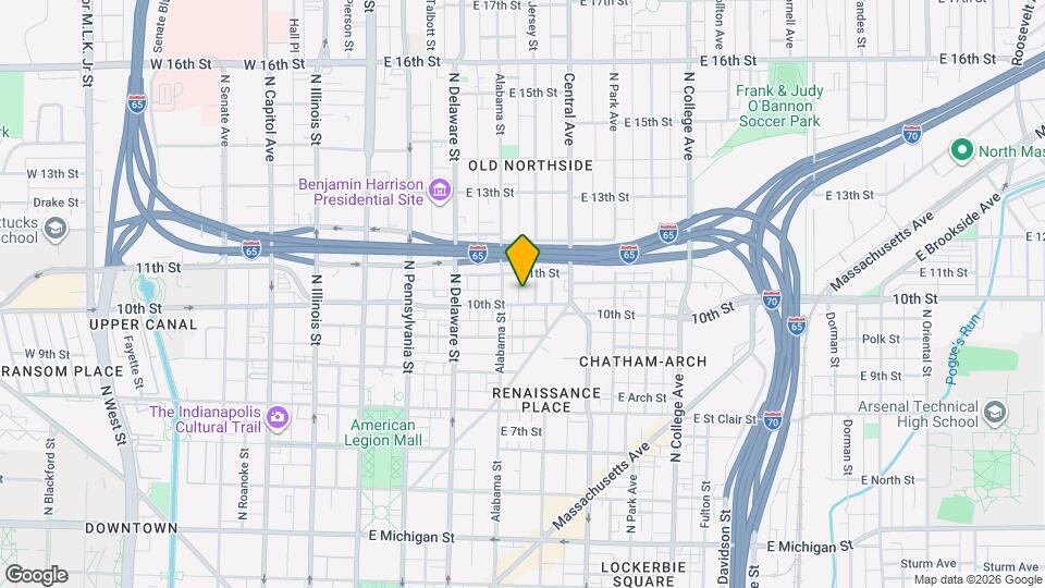 1011 N Ogden St Map and Location Details