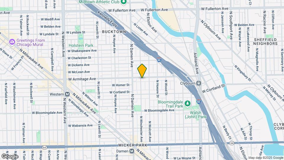 1925 W Armitage Ave, Unit 2F Mapa y Detalles de la Ubicación