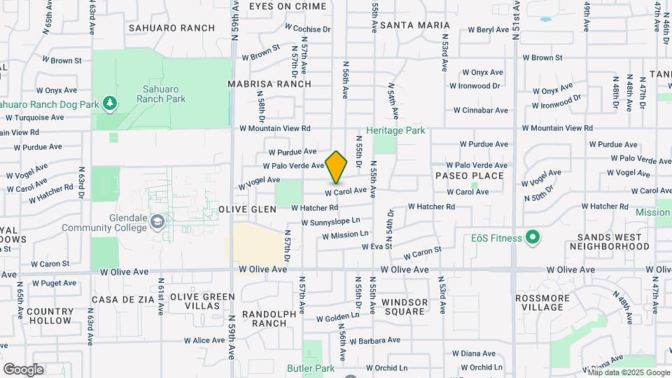 5552 W Carol Ave Mapa y Detalles de la Ubicación