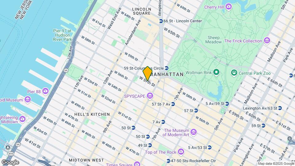 322 W 57th St Map and Location Details