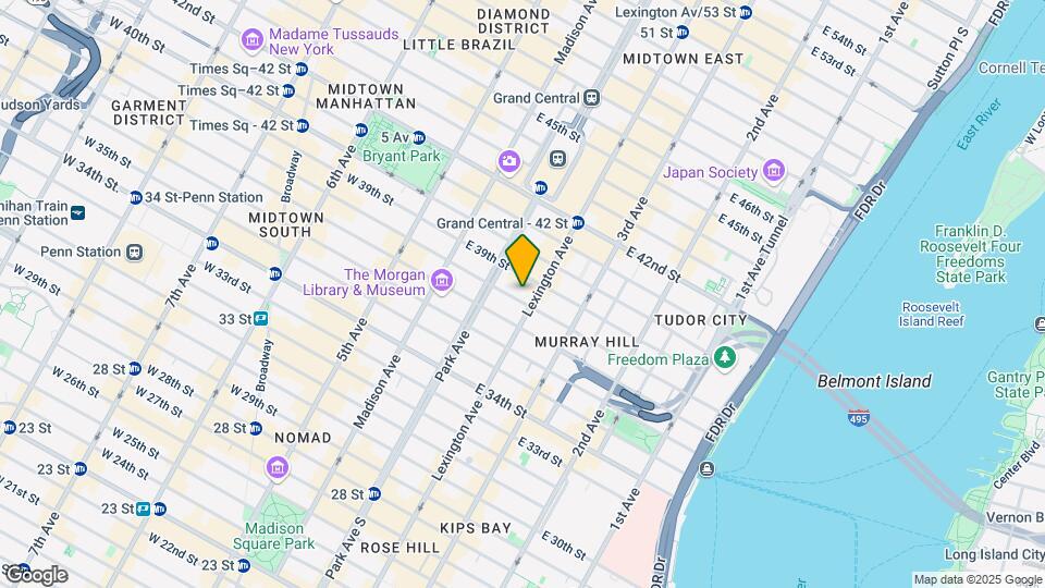 121 E 38th St Map and Location Details