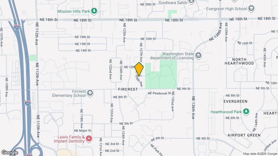 12611 NE 11th St Map and Location Details