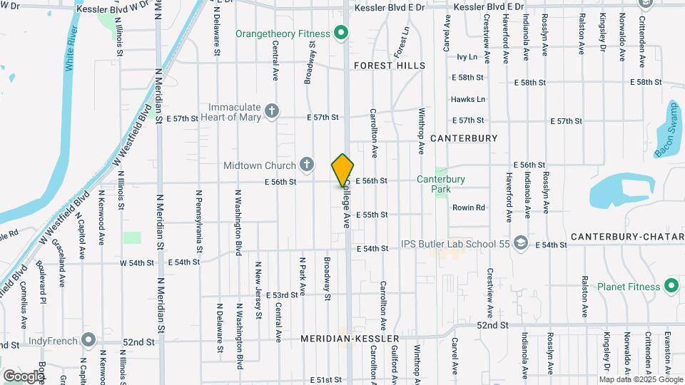 5538 N College Ave Mapa y Detalles de la Ubicación