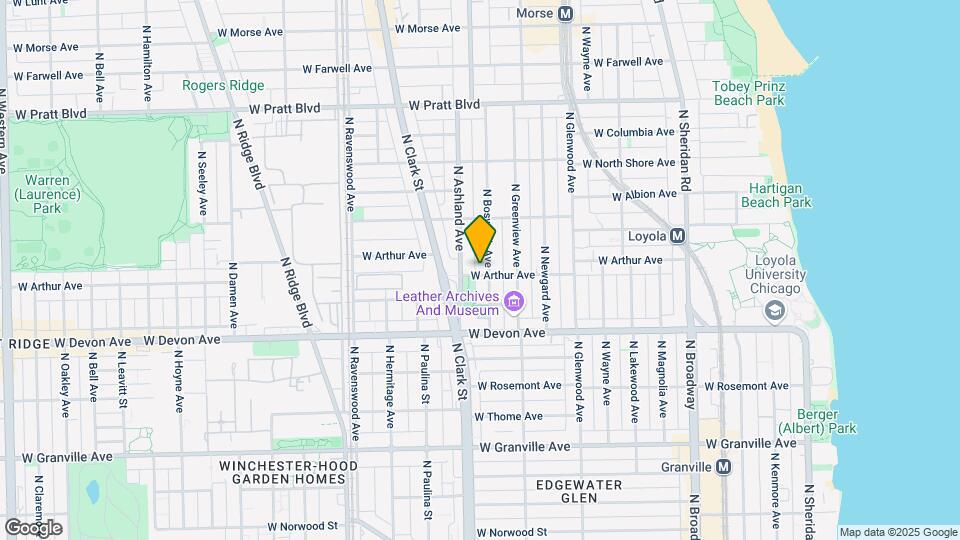 6500-6504 N Bosworth Ave Mapa y Detalles de la Ubicación