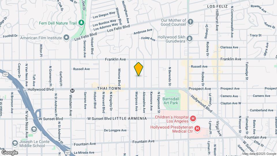 1742 Mariposa Ave Map and Location Details
