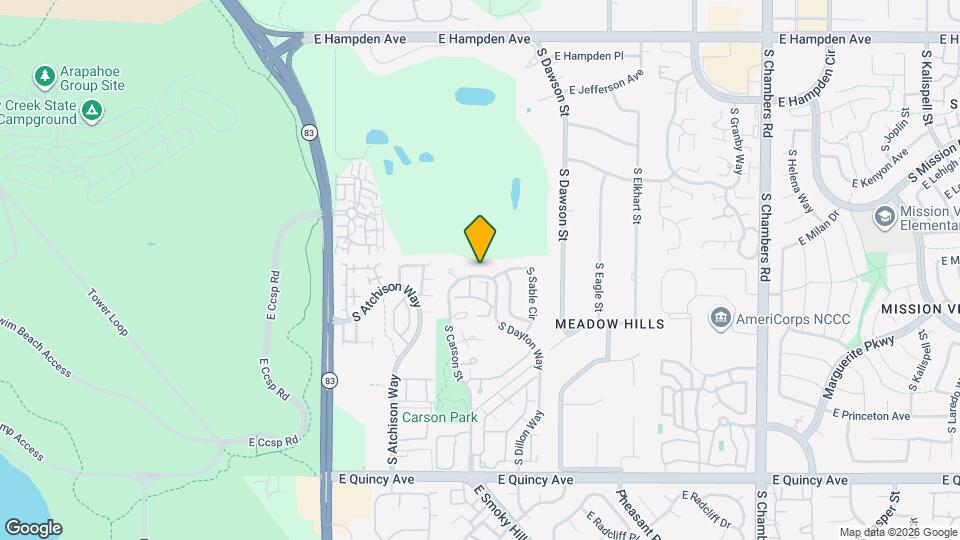 3914 S Dillon Way, Unit A Map and Location Details