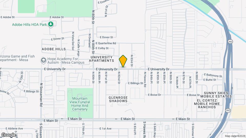 8232 E University Dr Map and Location Details