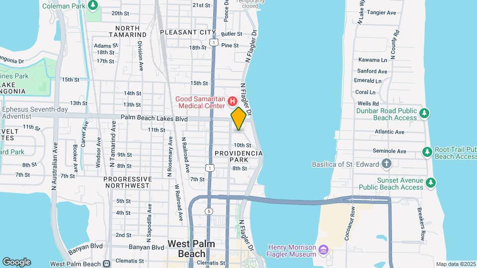 1125 N Flagler Dr Mapa y Detalles de la Ubicación