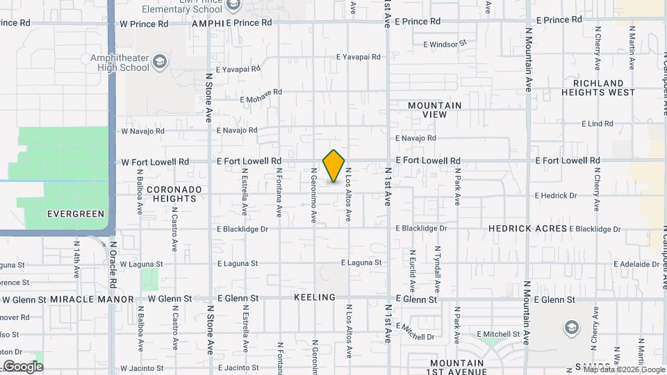 445 E Delano St Mapa y Detalles de la Ubicación