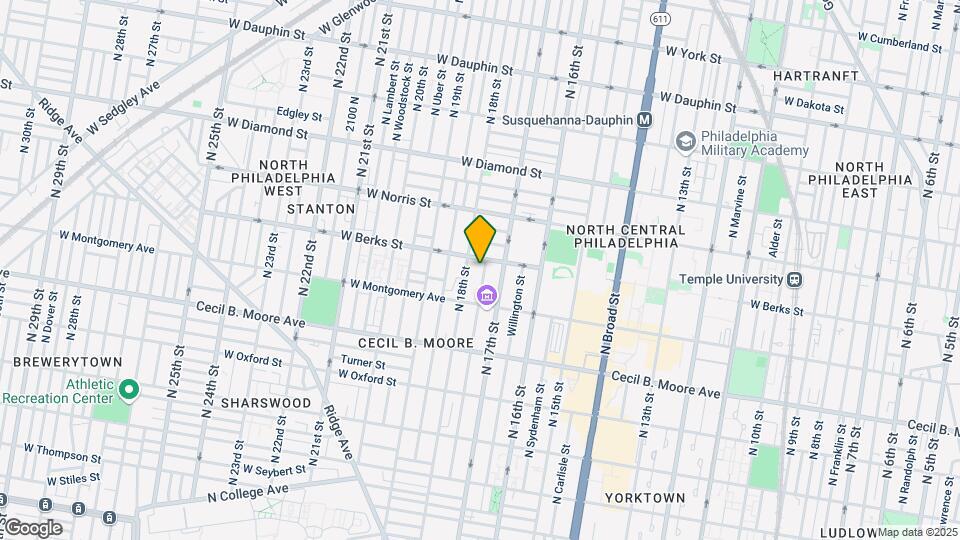 1838 N Bouvier St, Unit B Map and Location Details